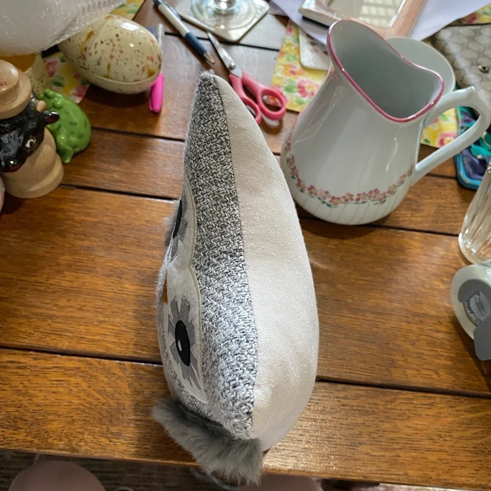 This is an Elements Weighted Fabric Owl Door Stopper. NWOT. 9 inches tall.